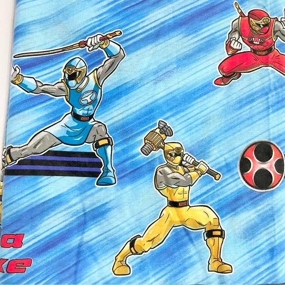 Vintage Power Rangers Ninja Storm Ninja Strike Flat Twin Bed Sheet Kids Clean - Picture 4 of 7